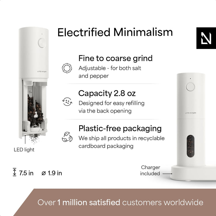 Electric Salt and Pepper Grinder Set