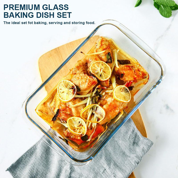 8 Piece Deep Glass Baking Dish with Lids (8 Count)