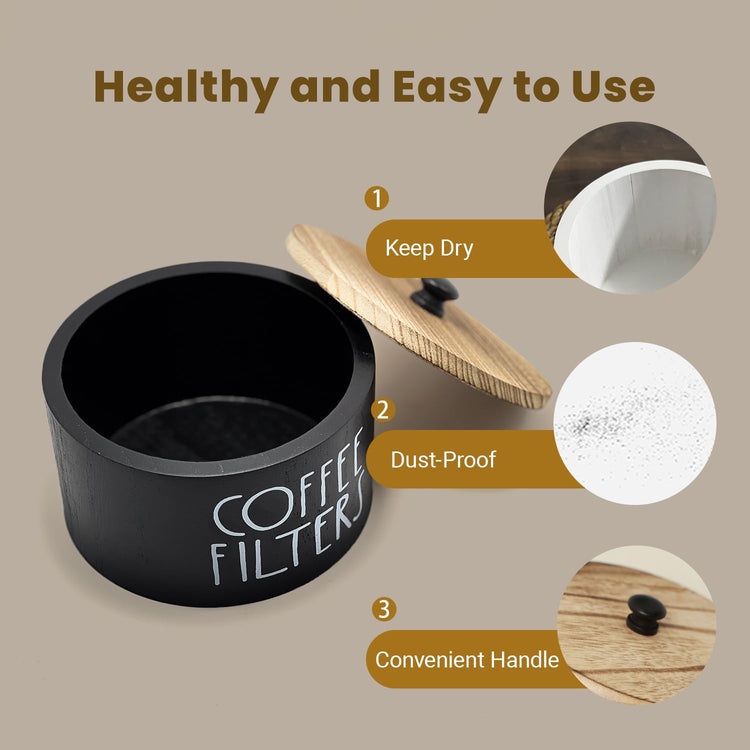 Wooden Coffee Filter Holder With Lid