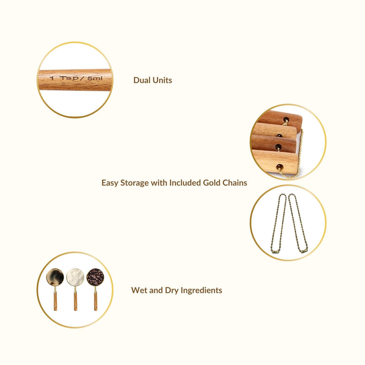Gold Measuring Cups and Spoons Set with Leveler