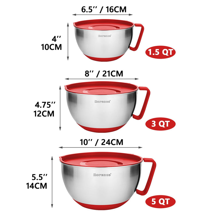 Stainless Steel Mixing Bowls Set with Lids