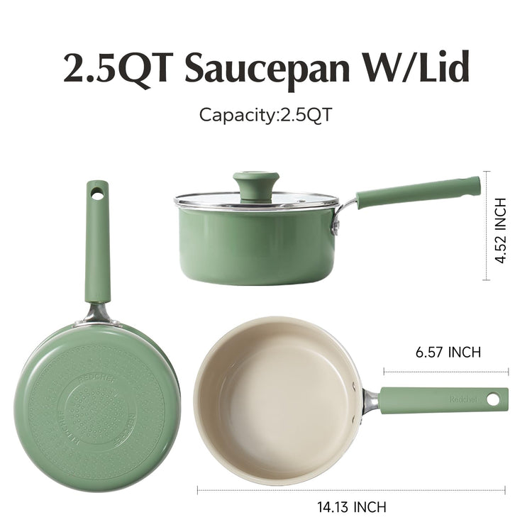 Ceramic Nonstick Saucepan with Lid