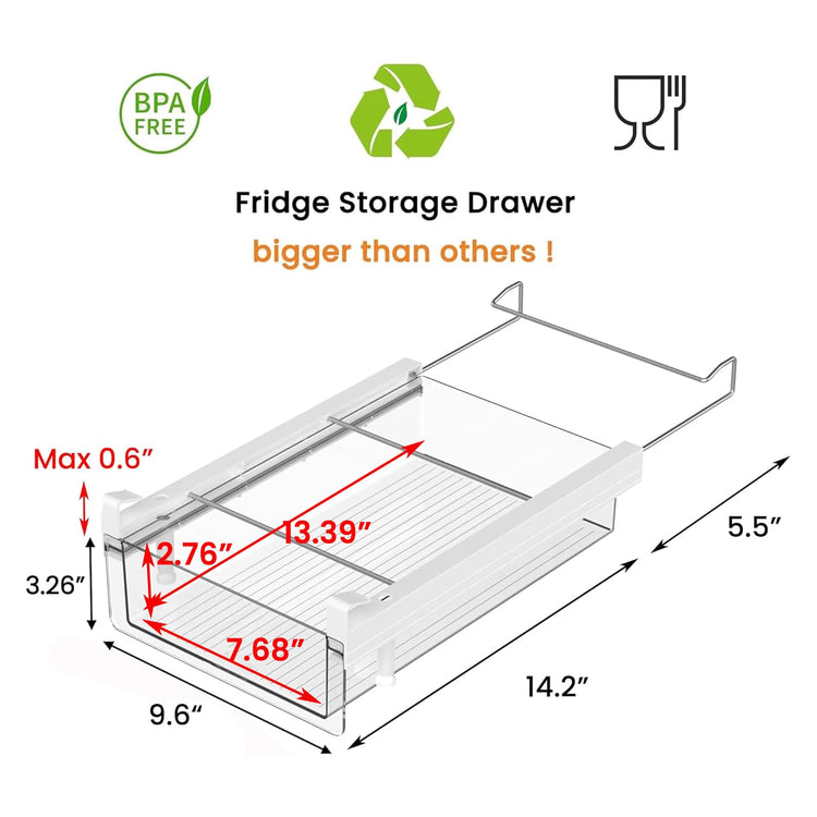 Large Refrigerator Drawer with Removable 28 Grid Egg Tray