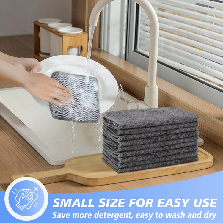 Dish Cloths for Washing Dishes with Scrub Side (9 Count)