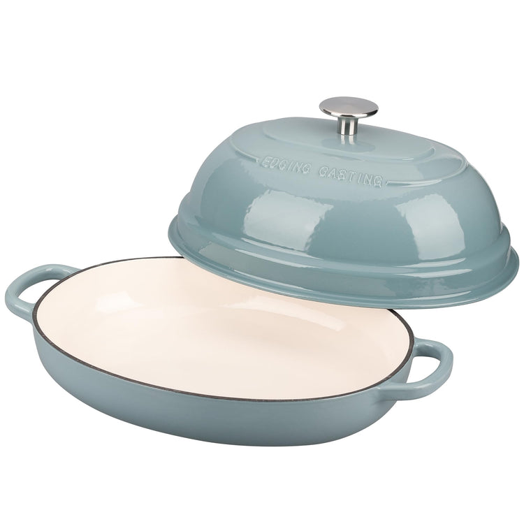 Enameled Oval Cast Iron Dutch Oven Pot with Lid