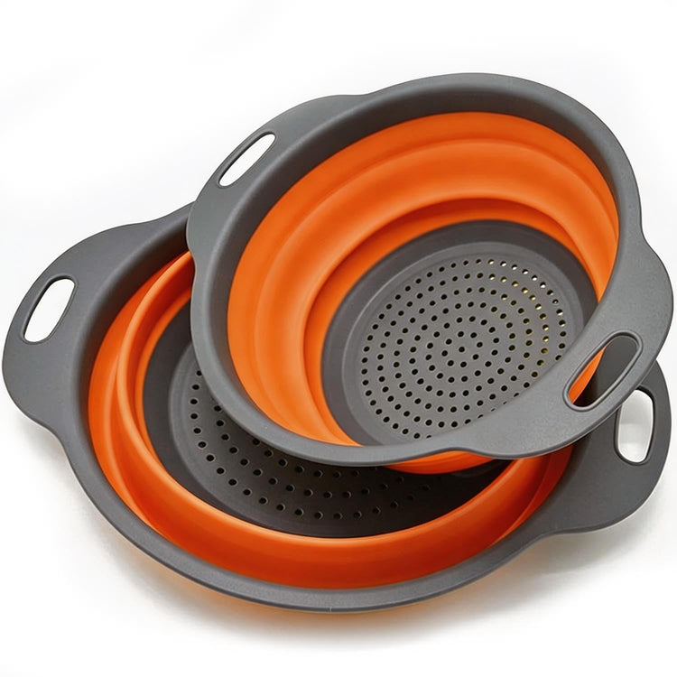 2 Pack Collapsible Silicone Colander with Handle (2 Count)
