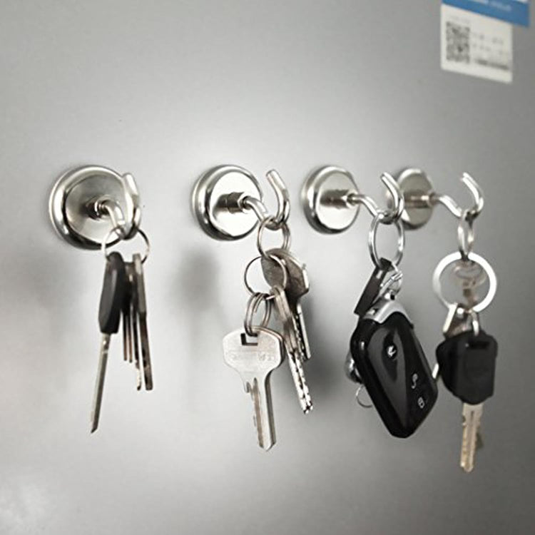 150lb Heavy Duty Magnetic Hooks with 1.42" Dia Magnetic Base - 6Pack, Neodymium Magnets with Hook for Kitchen, Workplace, Super Strong Cruise Magnet Hook for Hanging, Magnetic Hanger