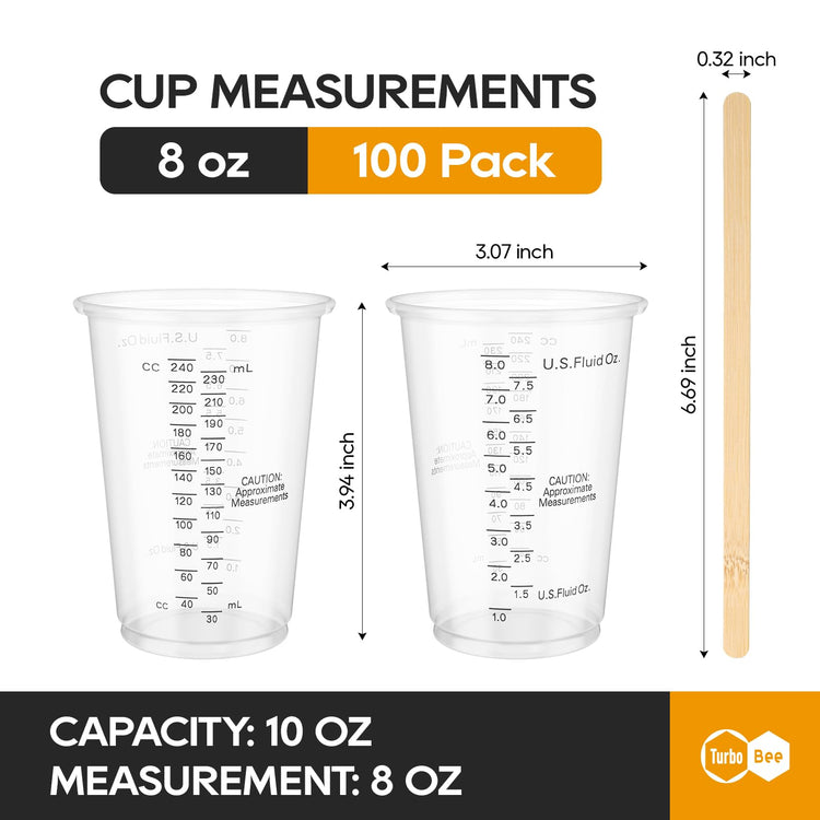 Plastic Measuring Cups 8OZ (100 Count)