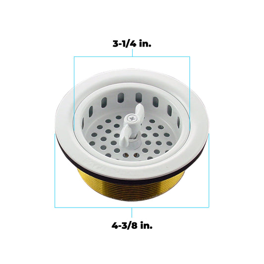 3.5" Sink Drain Assembly with Twist Lock Basket Strainer
