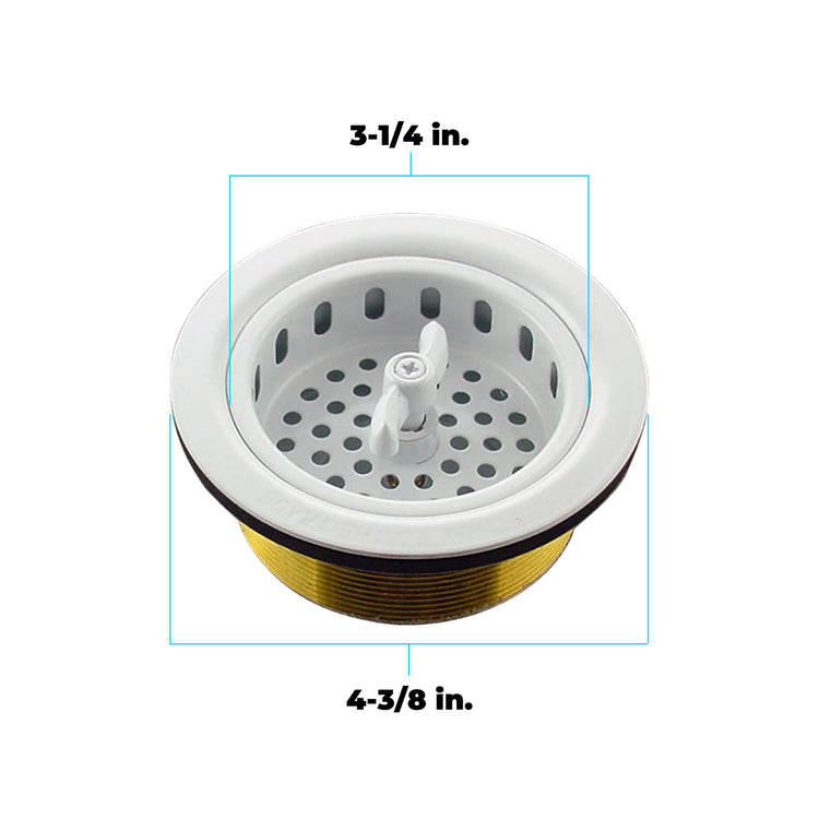 3.5" Sink Drain Assembly with Twist Lock Basket Strainer