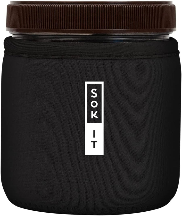 Sok It IceCreamSok Insulated Neoprene Cover (Black, Straight Ice Cream Pints)