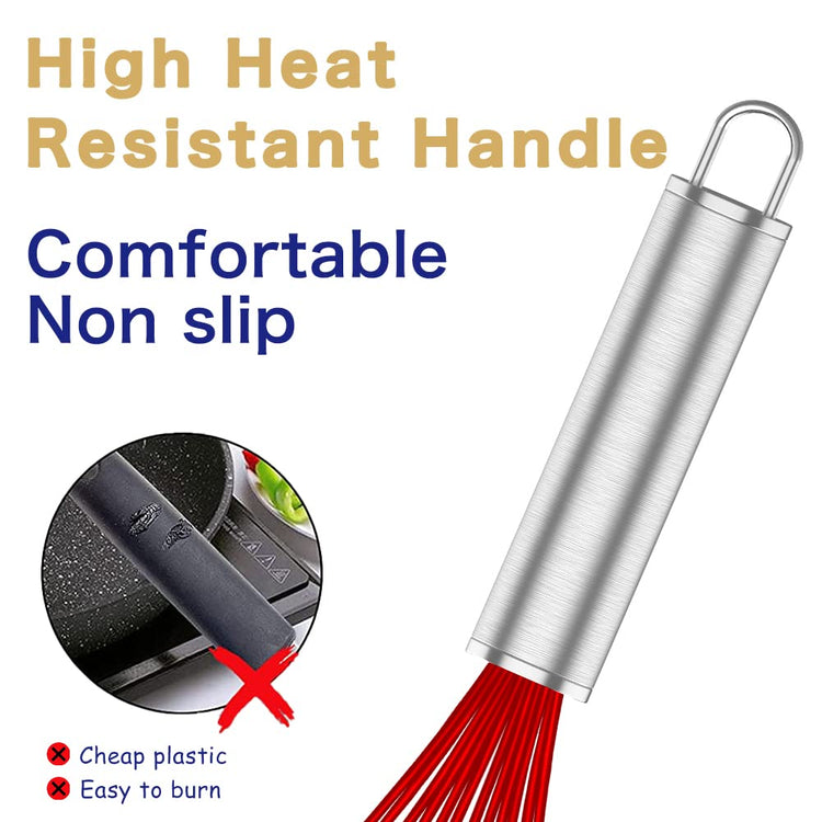 Red Silicone Whisk Set of 3