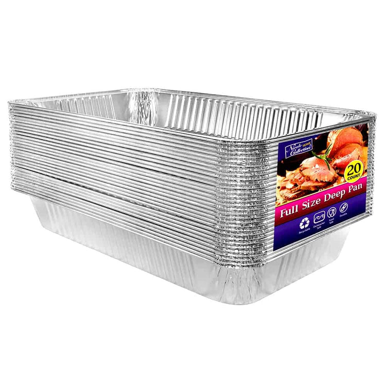 Aluminum Deep Foil Pans Full Size (20 Count)