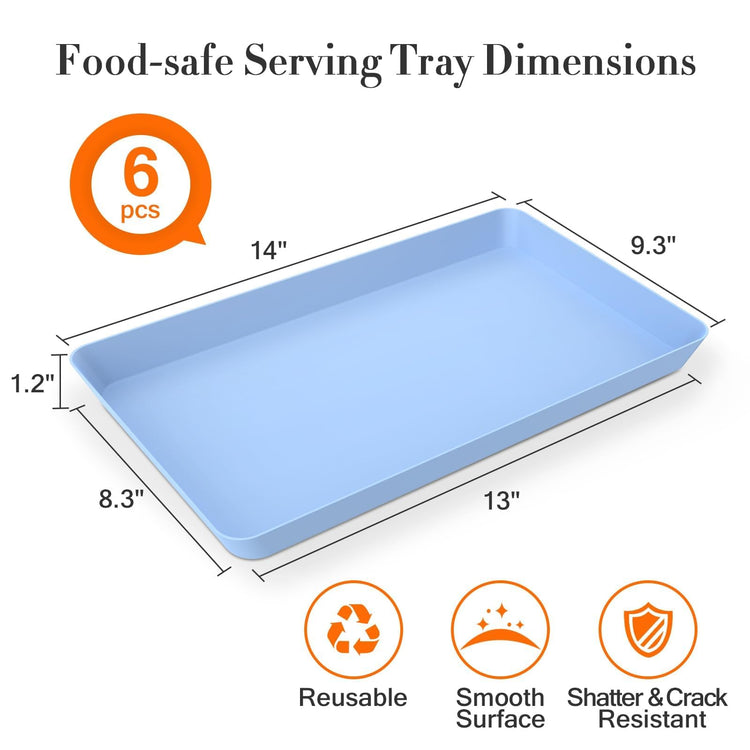 6 pcs Serving Tray for Entertaining
