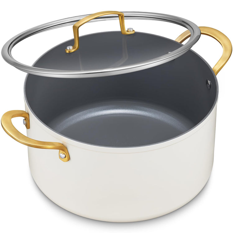 10QT Large Ceramic Nonstick Stock Pot with Lid