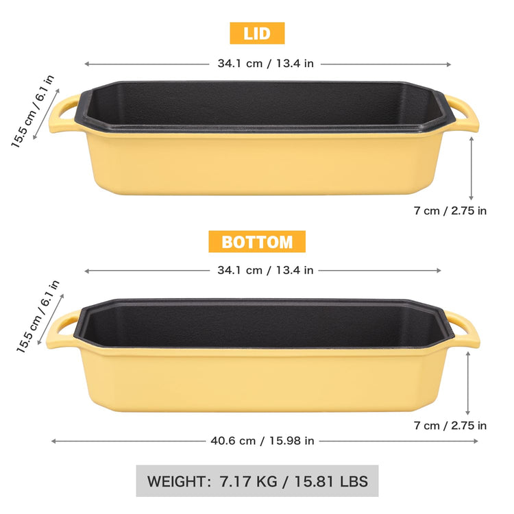 Bread Pan Cast Iron Loaf Pan with Lid Bread Loaf Pan 13x5 Inch Enameled Cast Iron Sourdough Bread Pan