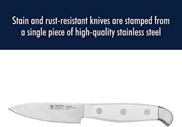 HENCKELS Statement Razor-Sharp 15-Piece White Handle Knife Set with Block, German Engineered Knife Informed by over 100 Years of Mastery