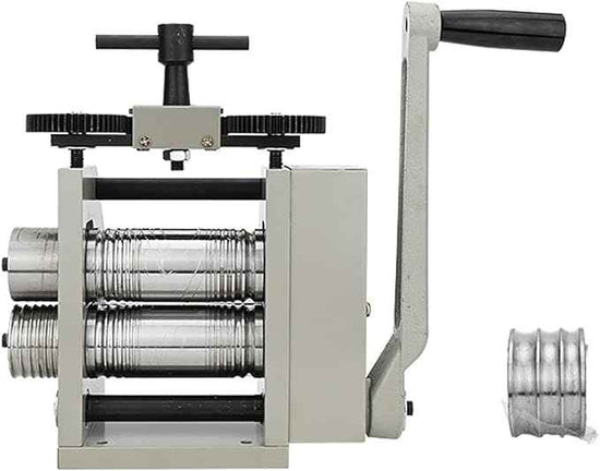 4-in-1 Rolling Mill, 2/"50mm Jewelry Rolling Mill with Hand Crank, Rolls Gold/Silver/Brass/Copper into Sheet, Square/Half-Round/Round Wires (Multi-Size) | 0.03-6.5mm Press Thickness