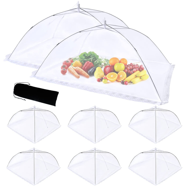 8 Pack Food Tents Food Covers for Outside Mesh Screen Include 2 Extra Large
