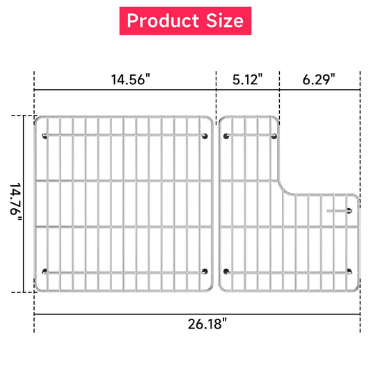 26.18'' x 14.76'' Stainless Steel Bottom Basin Rack