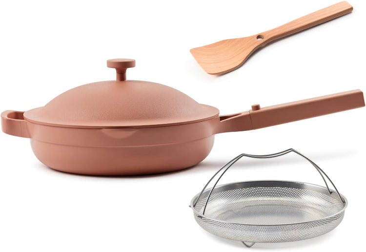 Our Place Always Pan 2.0-10.5” (2.6 Qt) Nonstick, Toxin-Free Ceramic Cookware | Patented 10-in-1 Aluminum Frying & Sauté Pan | Safe for Oven, Induction & All Cooktops up to 450°F | Spice - Nestoria