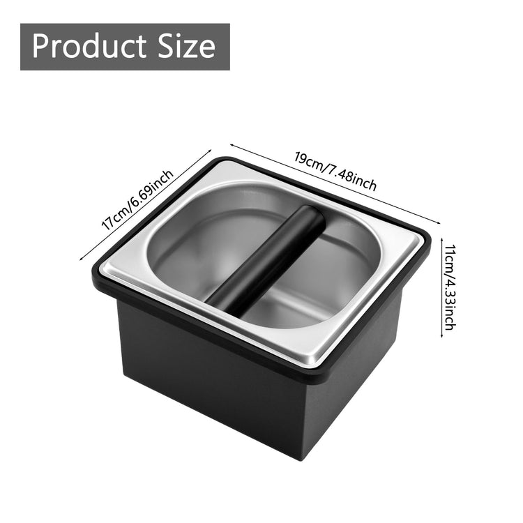 Espresso Knock Box Stainless Steel Coffee Puck Container Knockbox