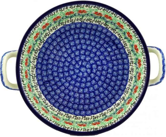 Polish Pottery Baker - Round with Handles - 8" - Maraschino