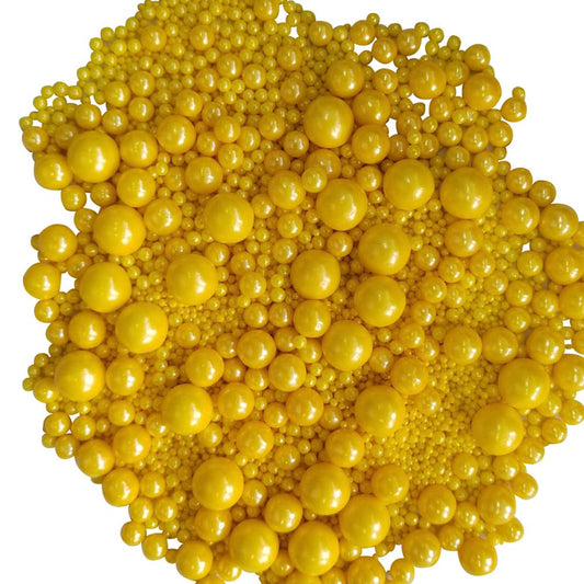 Edible Yellow Sugar Pearls Candy Sprinkles 120G (4.23 Ounce)