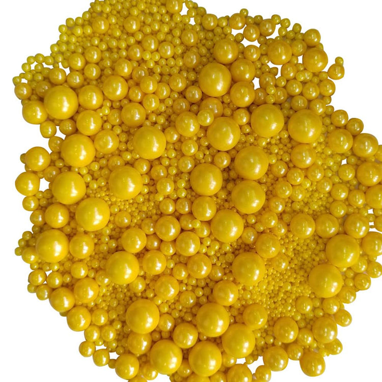 Edible Yellow Sugar Pearls Candy Sprinkles 120G (4.23 Ounce)