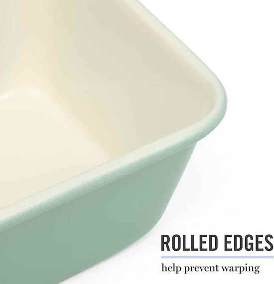 Martha Stewart Gallen 9-Inch Nonstick Carbon Steel Loaf Pan – Teal, Durable Bakeware for Even Baking and Easy Release