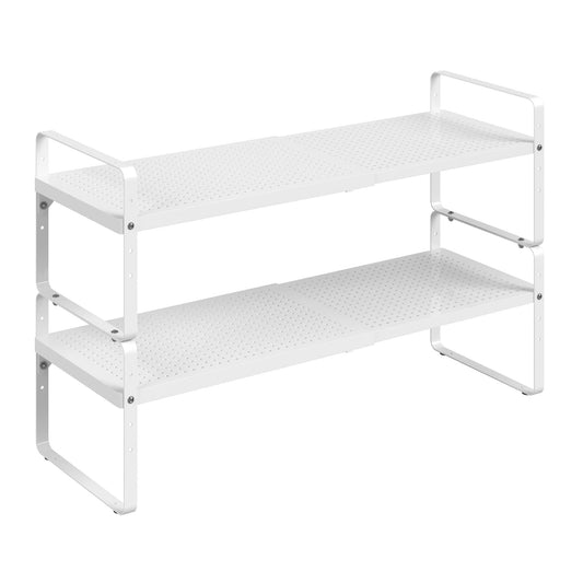 Expandable Cabinet Shelf Organizer Adjustable Metal Spice Rack Stackable Freestanding Counter Storage Shelves for Kitchen Cabinet Under Sink Office Desk