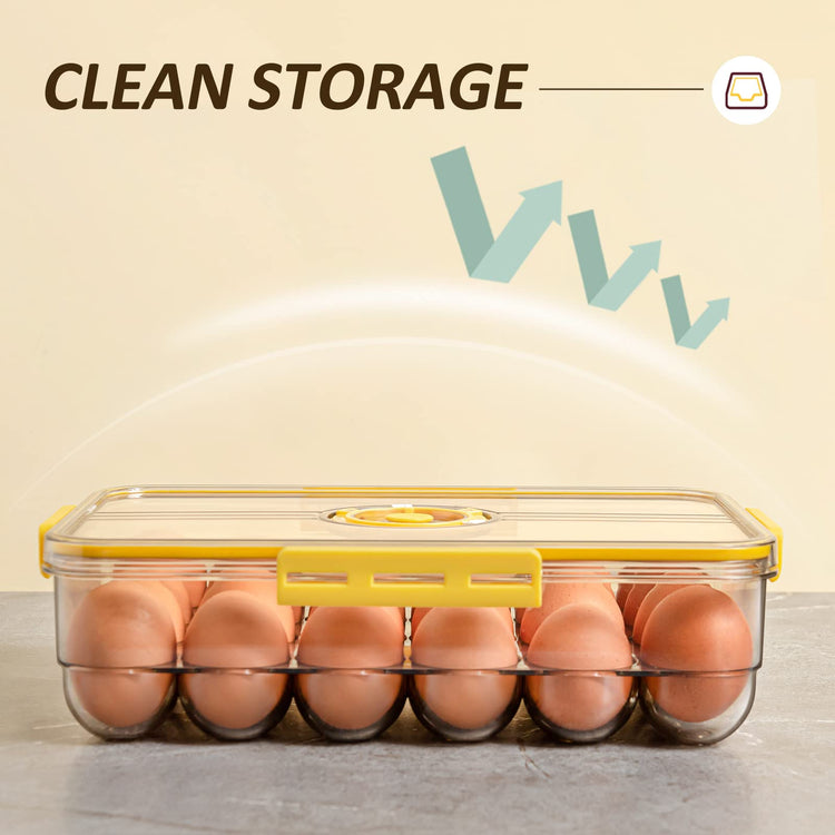 Egg Holder 24 Container With Lids for Timer 2 pack (2 Count)