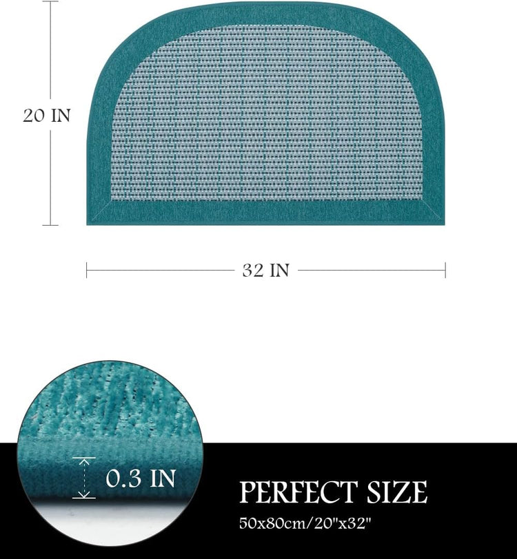 PADOOR Kitchen Mats for Floor, Kitchen Rugs Non Slip Washable, Rubber Backed Kitchen Runner Super Absorbent Kitchen Floor Mat Sink Rug, 20"x32" Teal