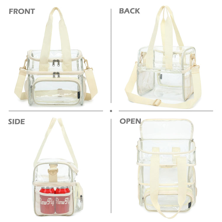 Clear Bag Double Decker for Stadium Events With Shoulder Strap for Women