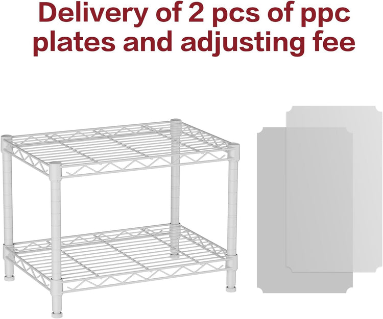 SINGAYE 2 Small Wire Shelves Garage Pantry Close Home Organizers and Storage Bathroom Shelf Laundry Room Organization Adjustable Book Metal Shelving Unit