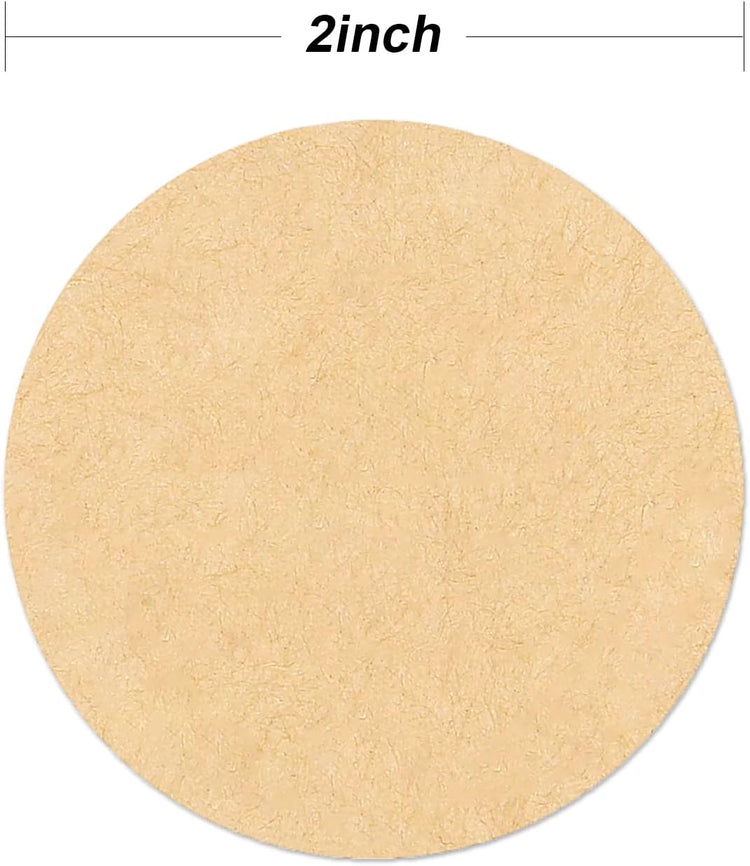 2 Inch Natural Brown Kraft Stickers (500 Per Roll), Round Blank Labels for Jars and Lid, Permanent Adhesive Kraft Stickers, Mason Jar Bottle Canning Labels