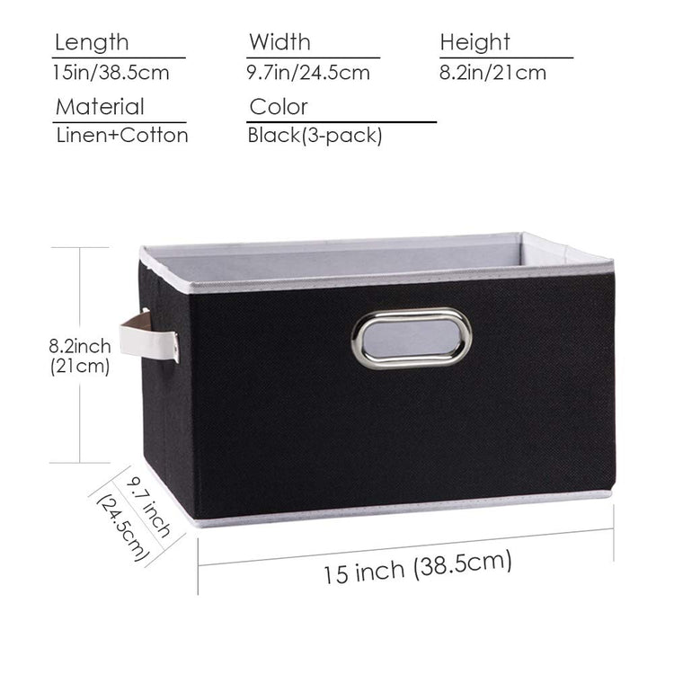 Large Collapsible Storage Bins for Closet [3 (3 Count)
