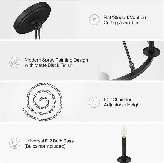 Tribesigns Wagon Wheel Chandelier 26" 6-Lights, Black Metal Rustic Ceiling Light Round Chandeliers Farmhouse for Farmhouse, Kitchen, Dining Room, Cabin Foyer, Entryway