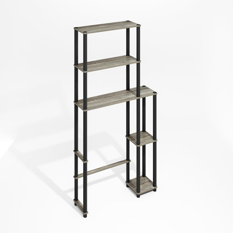 Turn-N-Tube Over The Toilet Storage, 5-Shelf Over The Toilet Organizer, Freestanding Space Saver Bathroom Shelf, for Bathroom Organizers and Storage, Grey Oak