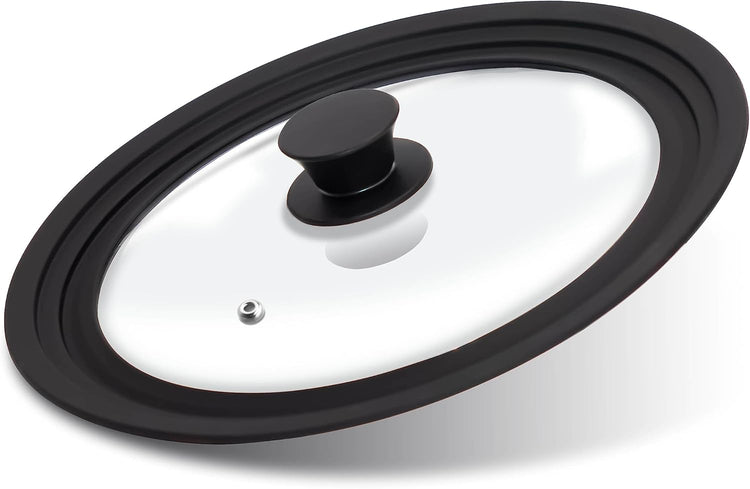 Tempered Glass Lid - Universal Lid with Heat Resistant Silicone Rim for Pots, Pans and Skillets - Pan Cover Replacement Lid Fits 6.5", 7" and 8" Diameter Cookware