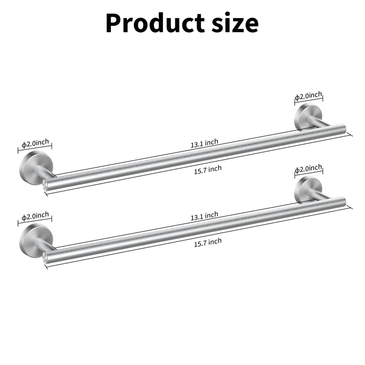 2 Pieces Brushed Nickel Bathroom Towel Bar