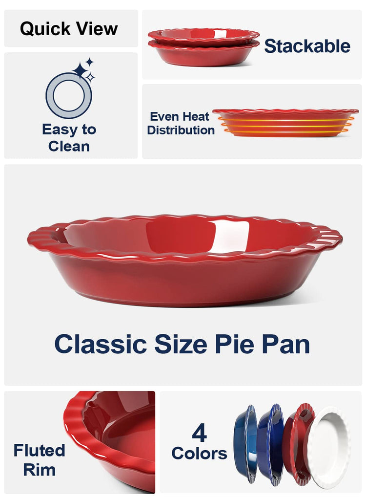 Ceramic Pie Pans for Baking (2 Count)