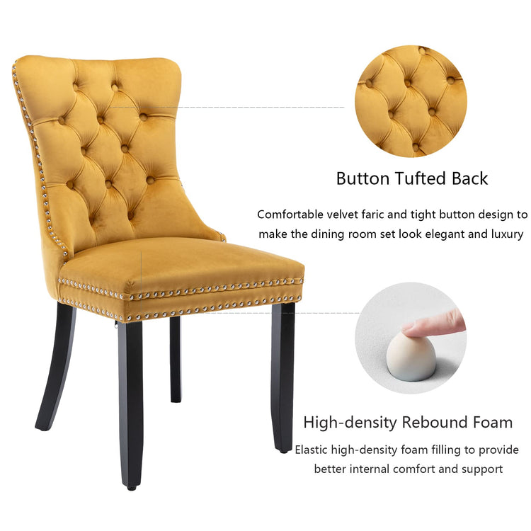 Gold Velvet Dining Chairs Set of 6 (6 Count)
