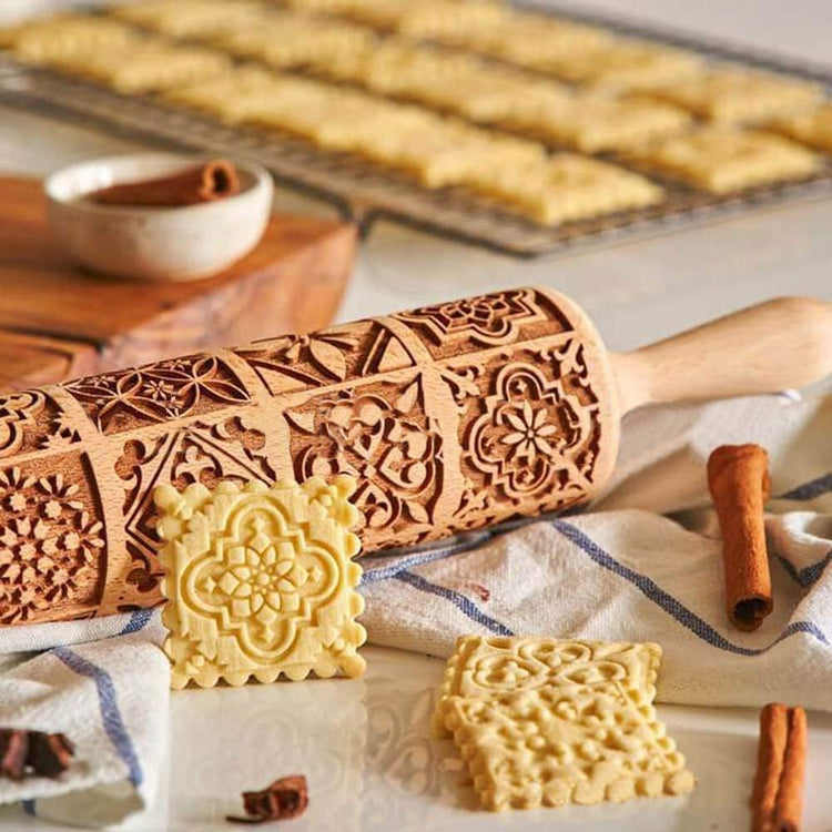 Christmas Wooden Rolling Pin for Baking