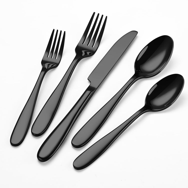 40 Piece Black Silverware Set (40 Count)