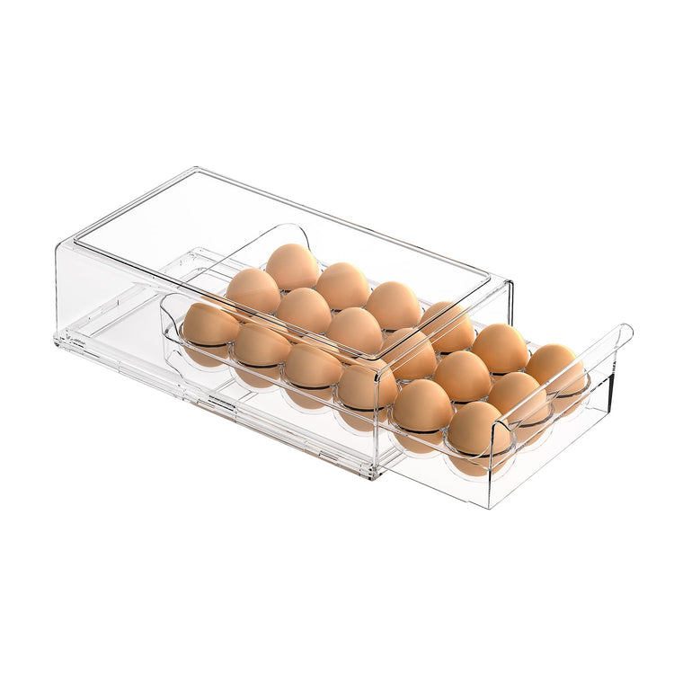 Egg Container for Refrigerator BPA Free Refrigerator Organizer Bins