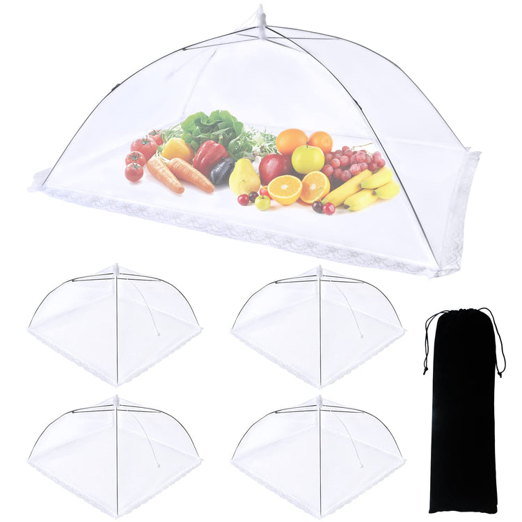 5 Pack Food Tents Food Covers for Outdoors Mesh Screen Include 1 Extra Large