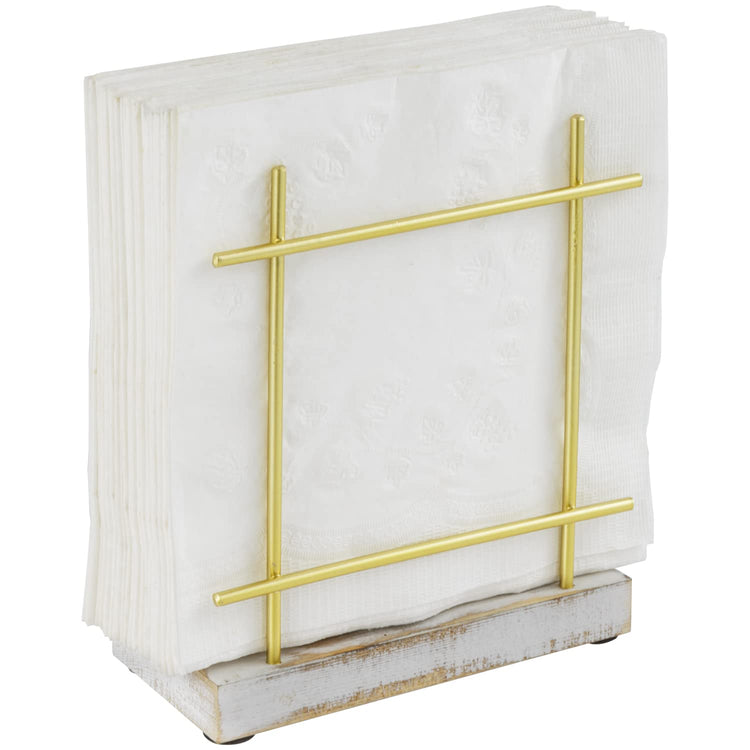 Shabby Whitewashed Wood Base Napkin Holders