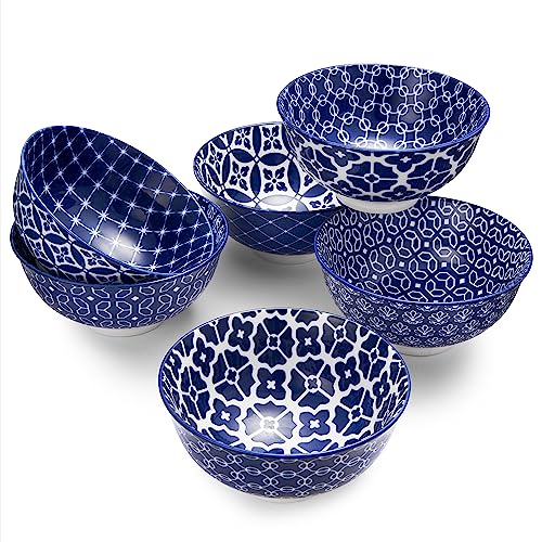 Small Dessert Bowls Set of 6 (Vintage Blue / 10 OZ)