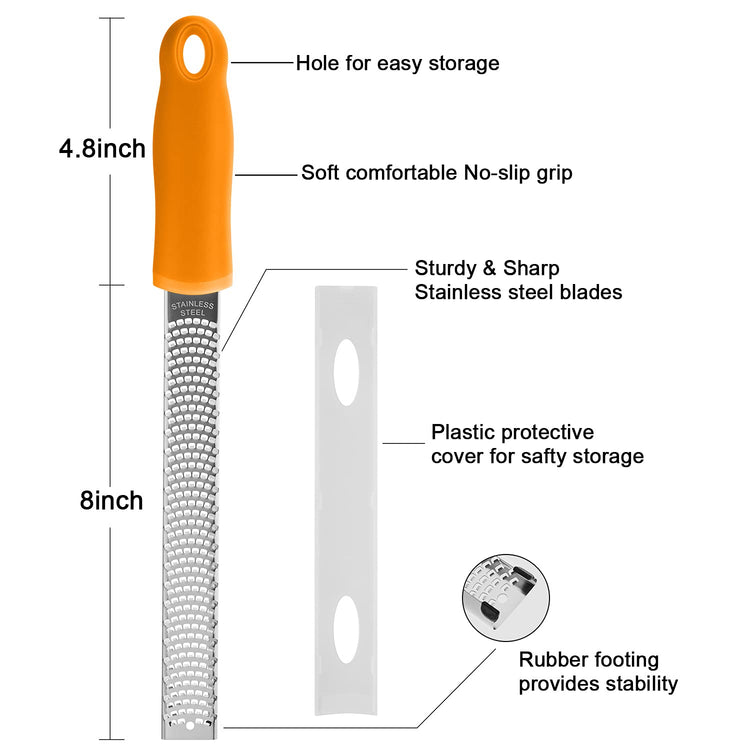 8 Inch Lemon Zester & Cheese Grater